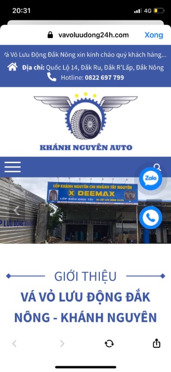 Vá vỏ lưu động Khánh Nguyên Auto Đắk Nông