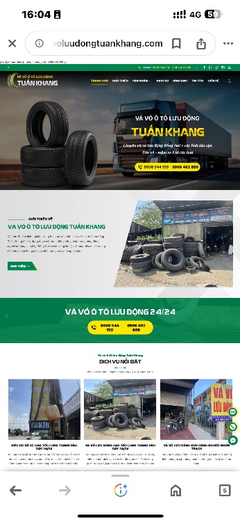 Vá vỏ ô tô lưu động Tuấn khang 